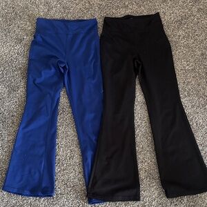 90 Degree By Reflex Kids Flared Leggings - Blue and Black